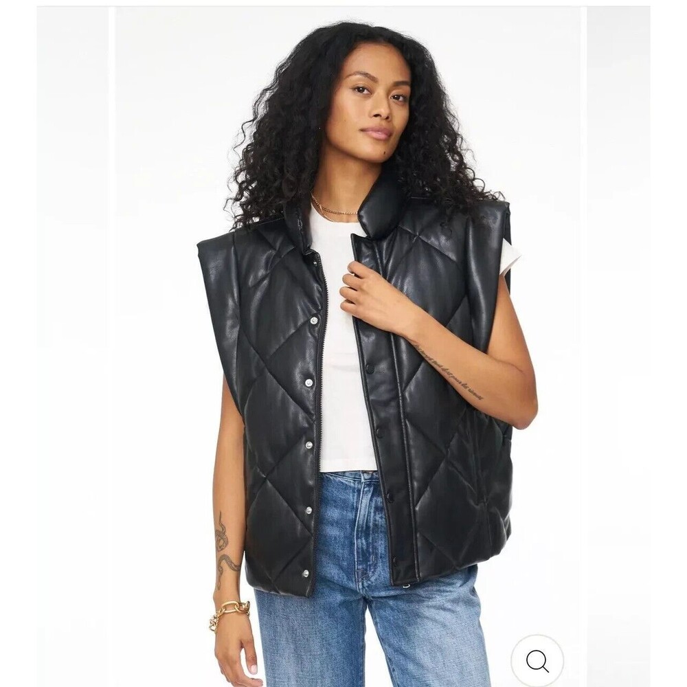 PISTOLA Callista Leather Puffer Jacket Vegan Leather W/Removable Sleeves XS NWT - Picture 2 of 8